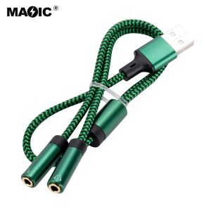 绿色USB转3.5 分享线