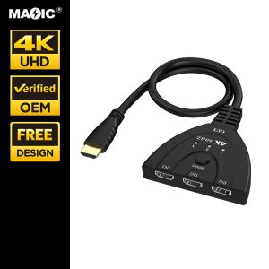 HDMI switch 3 in 1 40K 60HZ cable