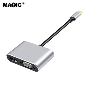 USB C to 4K HDMI® VGA Adapter 4 in1 Hub