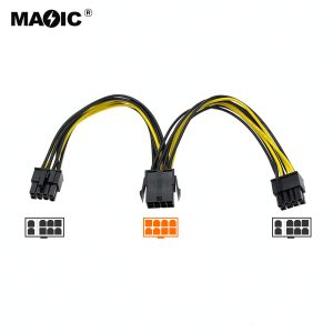 方8Pin to 2x(6+2)Pin for PCIE显卡（5圆3方）不带跳线18#非标线