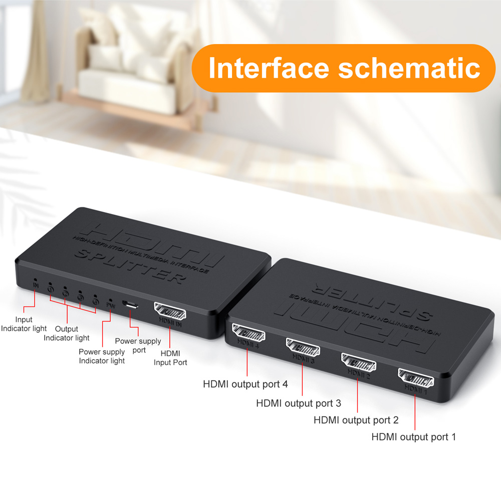 HDMI Splitter 1 to 4 out 4K 60HZ - 图片 4