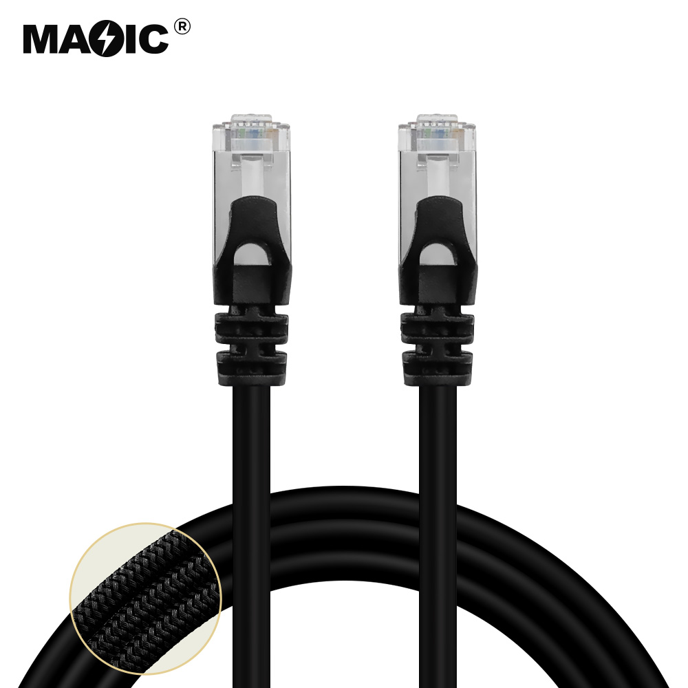 Cat7 cable 1M black Braid