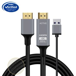 DP TO HDMI+USB ACTIVE 4K@60HZ 1.8M