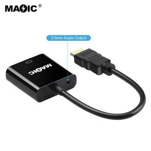HDMI® to VGA adapter with audio without power
