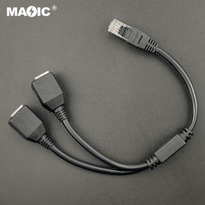 RJ45 male to 2female splitter