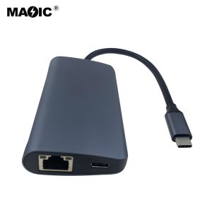 USB C HUB 8in1 HDMI 4K@30HZ++USB3.0X3+1000兆网口+PD100W
