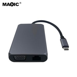 USB C HUB 9in1 HDMI 4K@30HZ+USB3.0X3+1000兆网口+PD100W
