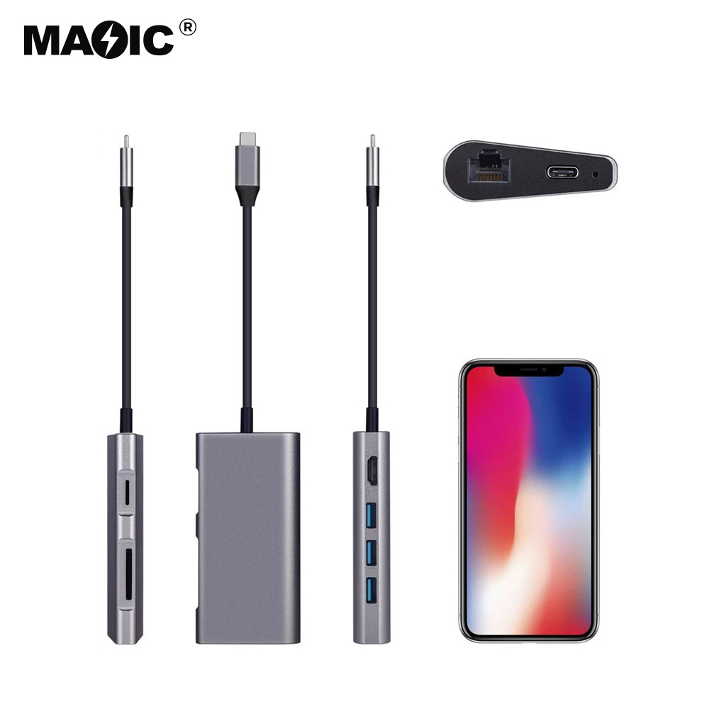 USB TYPE-C TO HDMI®+USB3.0x3+SD+TF+TYPE C+LAN 8 in 1 - 图片 3