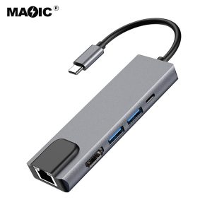 USB TYPE-C TO LAN+PD+USB3.0X2+HDMI® 5 in 1