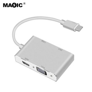 USB TYPE-C TO VGA+DVI+HDMI®+USB 4 in 1