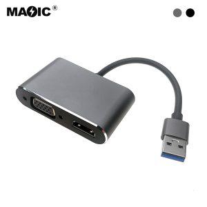 USB2.0 or 3.0 to VGA+HDMI® Adapter black or gray