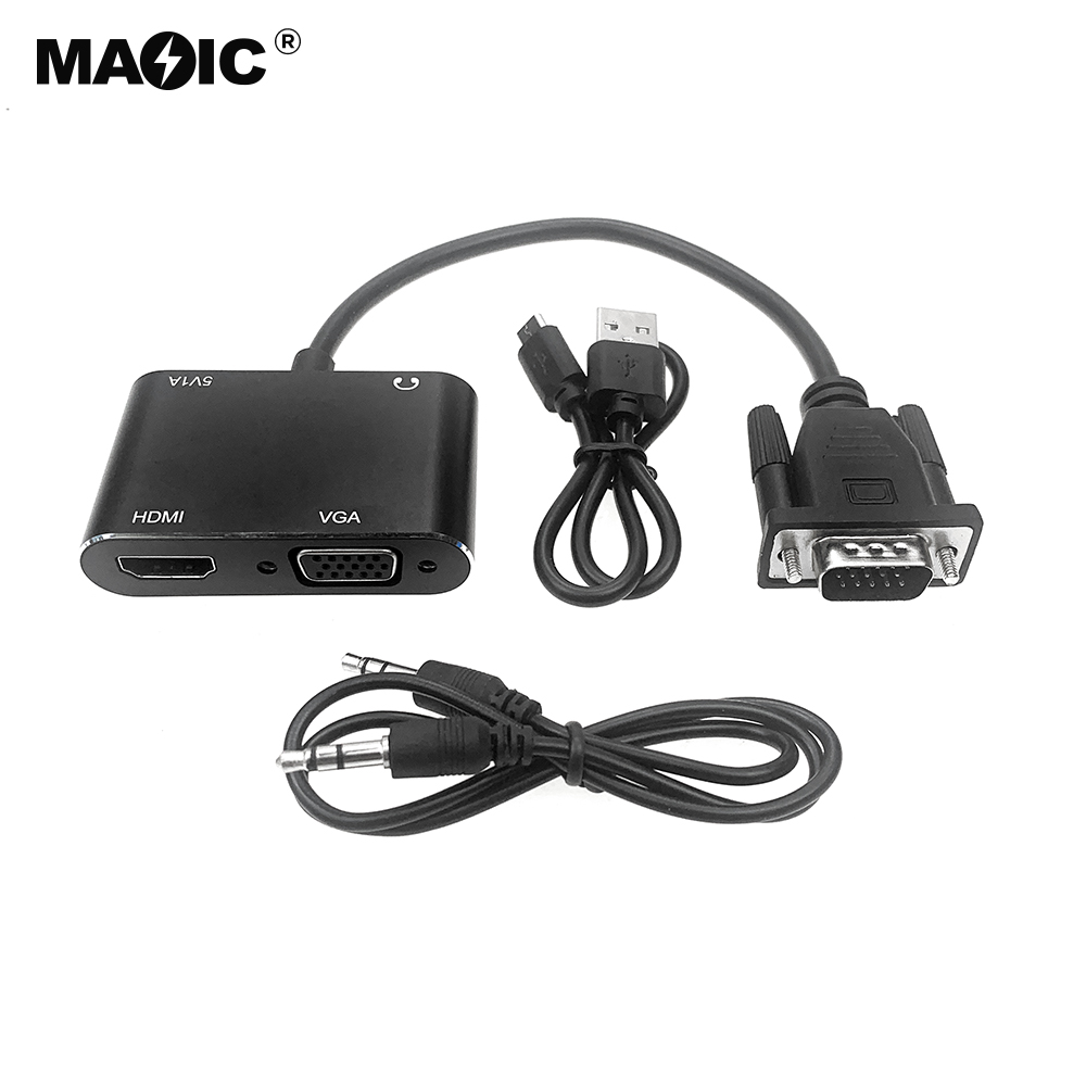 VGA to HDMI®+VGA Adapter with Audio