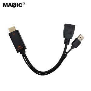 4K HDMI® TO DP Cable with usb2.0 power