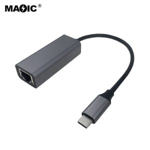 金属壳B USB C RJ45 Adapter 8153芯片 1000兆网口带灯显