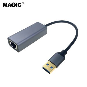 金属壳B USB3.0 RJ45 Adapter 8153芯片 1000兆网口带灯显