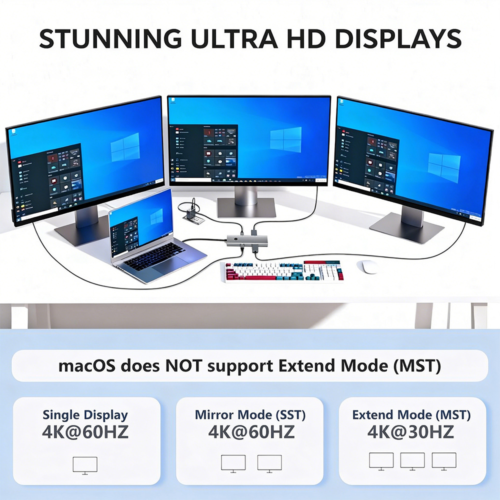 5-in-1 USB-C Hub with One-Key Screen Off Button - 图片 7